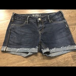 Silver Denim Shorts